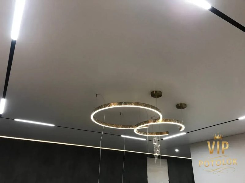 Дві кільцеві люстри між лінійними модулями магнітної трекової системи